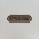 Max Stainless Steel House Door Plaque Wall Sign Garden BEWARE OF THE DOG