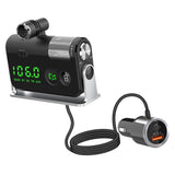 Maxbell Bluetooth 5.0 FM Transmitter Wireless Car Kit USB Charger for Car Smartphone Silver