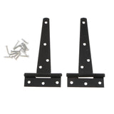 Maxbell 1 Pair Heavy Duty T Hinge Cabinet Shed Door Gate Tee Hinge Black 5inch