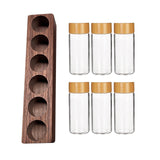 Maxbell Coffee Beans Storage Containers with Stand Party Decorations for Coffee Shop 6 Holes Walnut