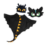 Maxbell Dragon Costume Cloak for Dinosaur Dress up Toys Birthday Party black