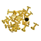 Maxbell 20Pcs Blank 12mm Round Bezel Glue Base Cup Cuff Links DIY Cufflink Golden