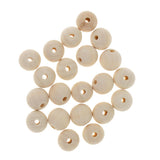 Maxbell 20 Pieces Round Wood Beads Loose Spacer Beads for Jewelry Crafting 18mm