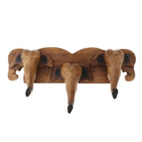 Max Handmade Creative Wooden Elephant Head Wall Mounted Trunk Hook Hanger A