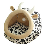 Maxbell Cute Cave Bed Dog Warm with Ball Toy No Deformation for Kitten Rabbit Puppy 43x40x35cm Multi