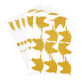 Maxbell 50pcs Self-adhesive Wall Stickers Murals for Party Decor Gold Unicorn