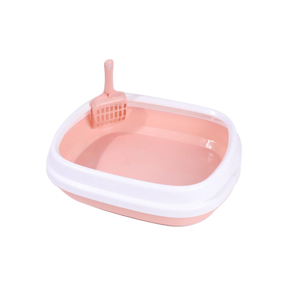 Maxbell Cat Litter Box Kitten Toilet Pet Litter Tray Bedpan Cat Litter Container Pink