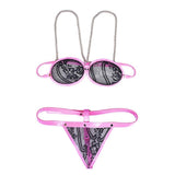 Maxbell Women Black Lace Leather Lingerie Babydoll G-String Thong Underwear Thongs
