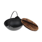 Maxbell Portable Shallow Mouth Camping Hanging Pot Outdoor Cooking Cookware 20cm