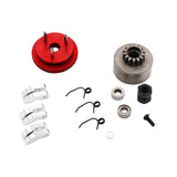 Maxbell 14T Gear Flywheel With Bearing Shoe Sets For 1/8 Rc Car Parts Red+Silver