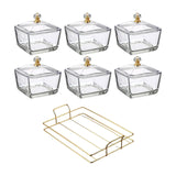 Maxbell Divided Serving Platter Storage Container Multipurpose for Nuts Dessert Home 6 Grids Clear