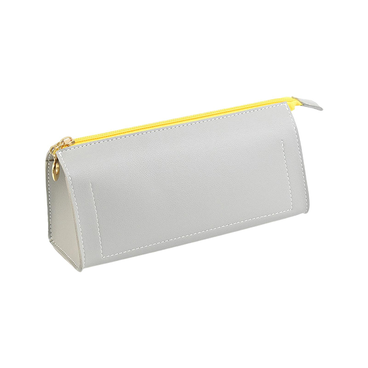Maxbell PU Leather Pencil Pouches Office Stuff Portable for Pen Home Toiletries  Gray