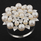 Max Pearl Flower Napkin Rings Napkin Buckle Wedding Napkin Holder Silver
