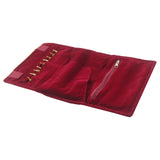 Maxbell Maxbell Velvet Jewelry Organizer Roll Burgundy Velvet Foldable for Earrings Trip