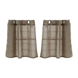 Max Window Voile Sheer Curtain Valance Tiers Brown 74x61cm