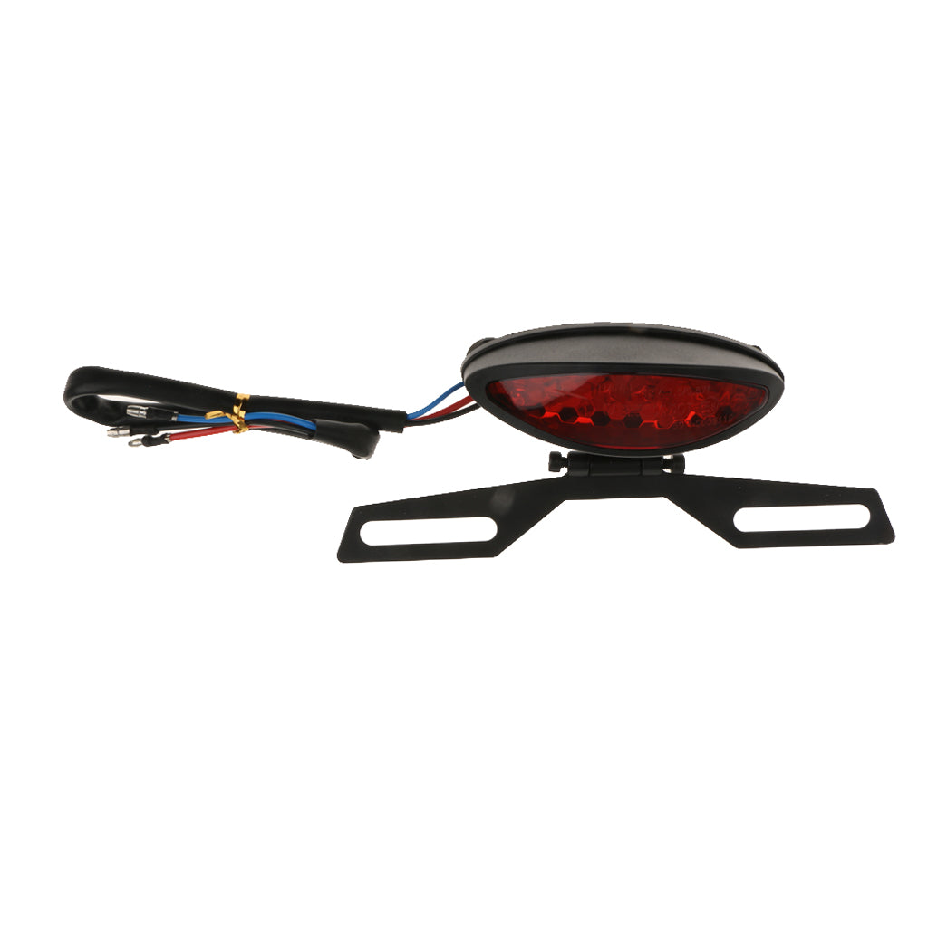 Maxbell 12V Motorcycle ATV License Plate Holder LED Tail Rear Brake Bracket Lamp