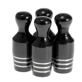 Maxbell 4X Car Bicycle Wheel Tire Air Valve Stems Cap Dust Cover Bowling Type Black