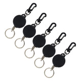 Maxbell 5 Pieces Retractable Keychain Clip Extendable Split Ring Pull Recoil 60cm