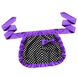 Max Short Cotton Waist Serving Apron 1 Pocket w/bowknot Purple