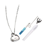 Maxbell Heart Cremation Urn Necklace Stainless Steel for Ashes Friends Husband Love Lettering