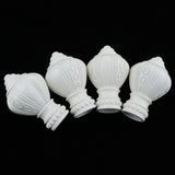 Maxbell 4Pcs Decorative Window Curtain Pole Rod End Cap Final Head 28mm White
