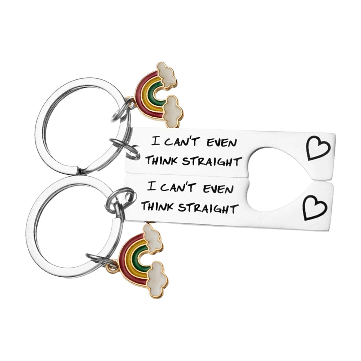 Maxbell 2Pcs Matching Couple Keychains Keyrings for Valentine Birthday Anniversary