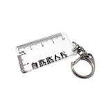 Maxbell Ruler Shaped Keyring Pendant Lobster Buckle for Men Women Backpack Tote Clear