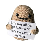 Maxbell Knitting Potato with Card Funny Knitted Potato Doll for Home Desk Decoration Style A