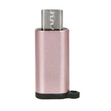 Maxbell Type C Adapter with Keychain Charger to Micro USB Converter Connector Pink