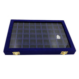 Maxbell Velvet Stackable Jewelry Display Tray Case for Jewellery Earrings Dark Blue