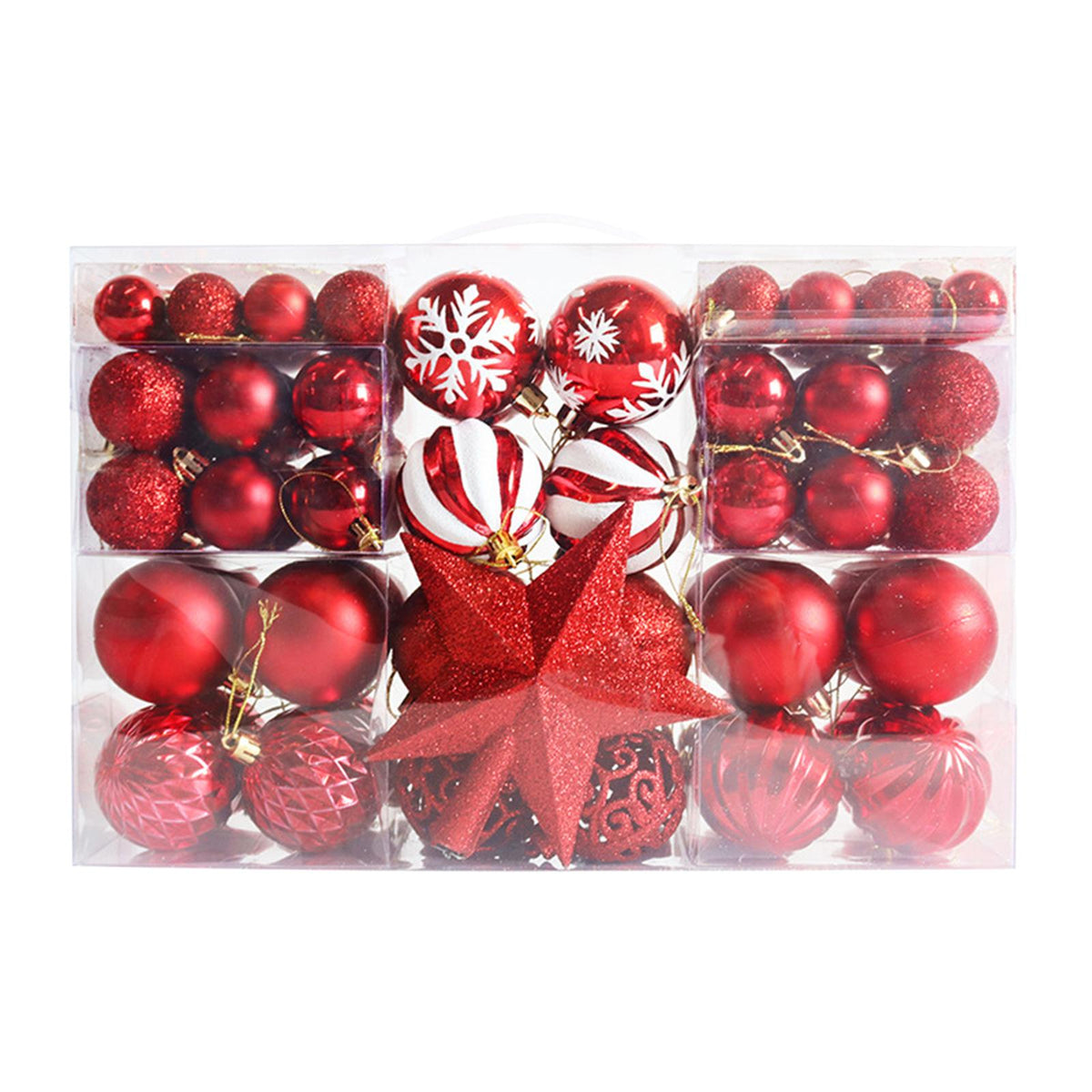 Maxbell Hanging Christmas Balls Decoration Balls Pendant for Outdoor 101pcs Red