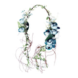 Maxbell Flower Headband Floral Crown Adjustable Wreath for Festival Wedding Blue