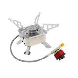 Maxbell Camping Gas Stove Folding Mini Furnace Camp Stove for Garden Outdoor Cooking Tube Adapter White