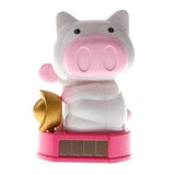 Maxbell Solar Powered Bobbling Toy Waving Hand Home/Office/Car Decor Ornament Pig