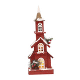 Maxbell Village House Christmas LED Lights Buildings Winter Snow Scene Landscape StyleD 16x9x45cm