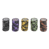 Maxbell 100pcs Chips Wheat Striped Poker Chips Casino Token 100 500 1000 5000 10000