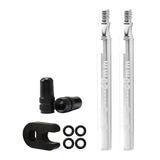 Maxbell Presta Value Extender Values Extension with Core & Adaptor 2pcs Silver 60mm