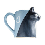 Maxbell Lovely Cat Mug Camping Mug Tea Cup for Newlyweds Wedding Gift Blue and Black