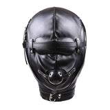 Maxbell Black Sexy Mask Hoods Mouth Plug Headgear Roleplay Couple Slave Games Toys