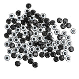 Maxbell 100 Pieces Safety Round Eyes with Sequins for Bear Doll DIY Making Black