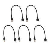 Maxbell 5 Pcs USB Night Light Extension Cord Connector Line Wire Black
