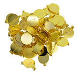 Maxbell 50pcs DIY  Brooch Lapel 25mm Safety Pin 20mm round blank pad base Golden