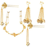 Max 5 Pieces Chinese Crown Tassel Earrings Hairpin Wedding Bridal Jewelry Set