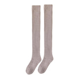 Maxbell 50cm Winter Over Knee Long Socks Women Long Stockings Warm Thigh High Socks Light Gray