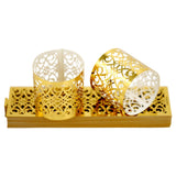 Maxbell 20x Napkin Holder Hollow Paper Napkin Ring for Holiday Ornament Party Favor Gold
