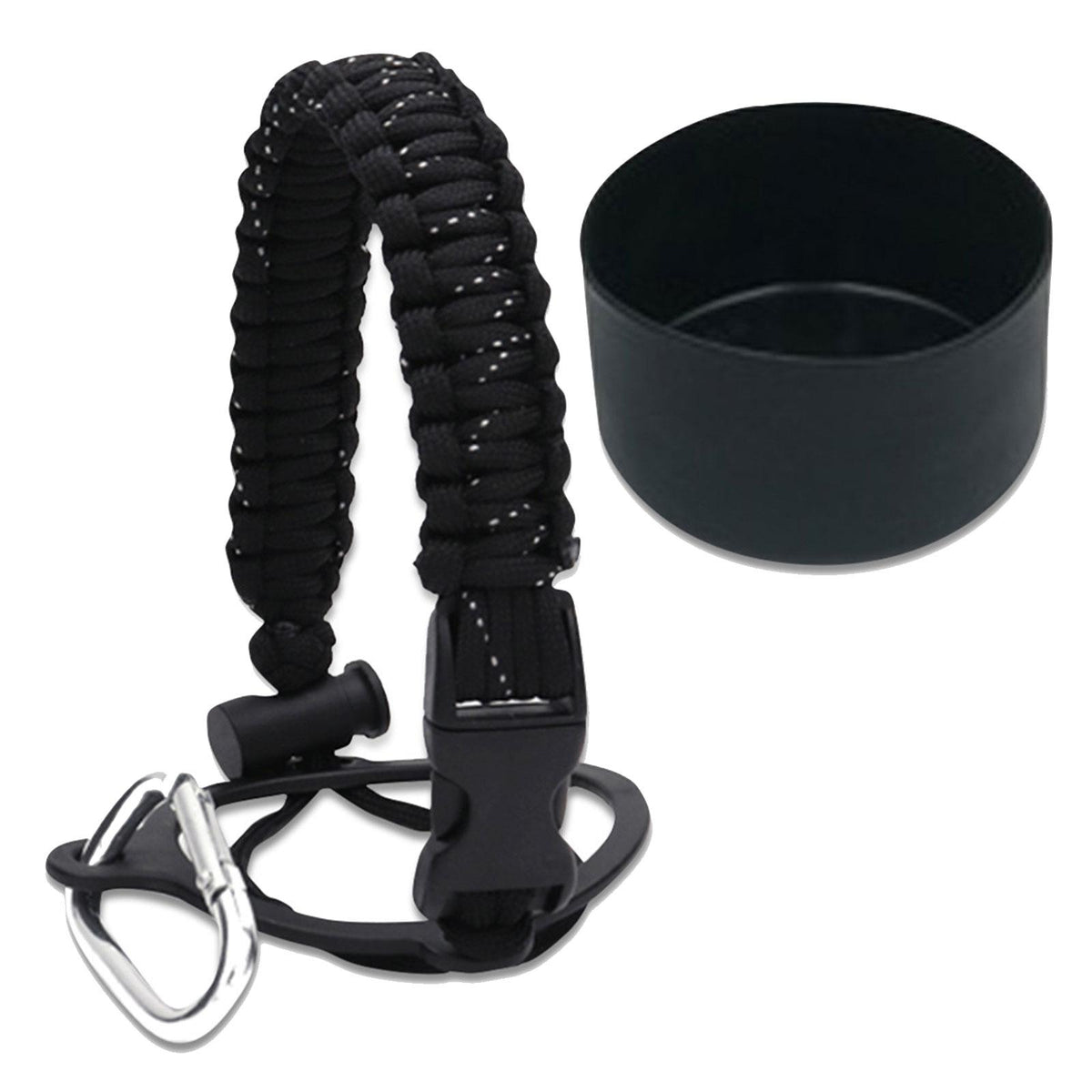 Maxbell Water Bottle Handle Protective Silicone Sleeve for Outdoor Activities Sports Black Large