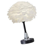 Maxbell Maxbell Modern Feather Shade Table Lamp E27 Atmosphere Light for Wedding Decoration Round Base