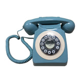 Maxbell Retro Landline Phone Old Style with Redial Classic for Hotel Use Office Home Blue