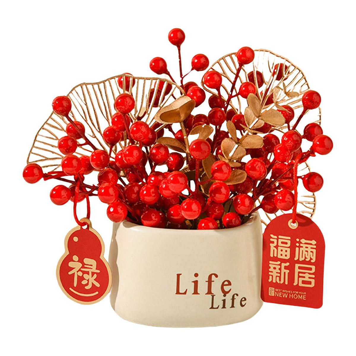 Maxbell Chinese New Year Ornament Floral Arrangements Table Decorative for Decor StyleA