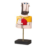 Maxbell Abstract Human Statue Resin Face Figurine Sculpture for Bookcase Table Decor Men Fish